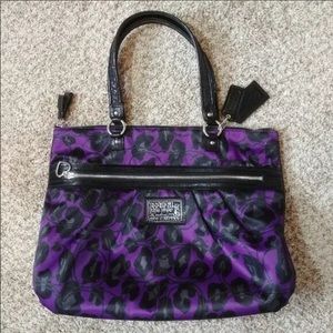 Coach Poppy Daisy Leopard Ocelot Large Tote 20048